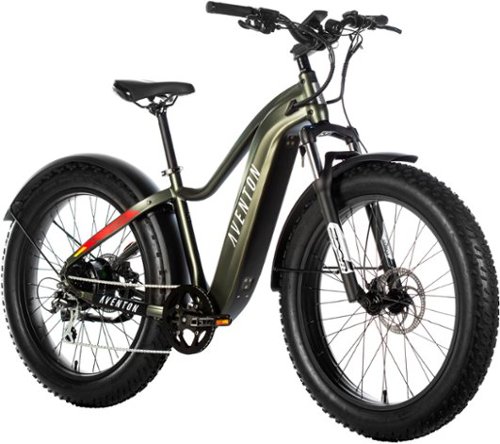  Aventon - Aventure Step-Over Ebike w/ 45 mile Max Operating Range and 28 MPH Max Speed - Small - Camouflage Green