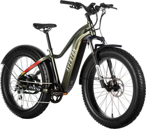 

Aventon - Aventure Step-Over Ebike w/ 45 mile Max Operating Range and 28 MPH Max Speed - Medium - Camouflage Green
