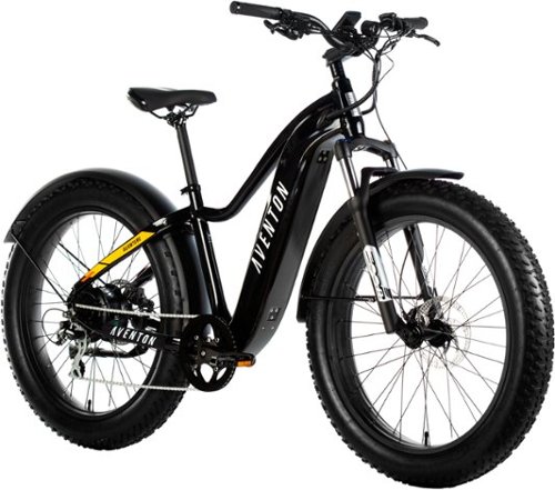 

Aventon - Aventure Step-Over Ebike w/ 45 mile Max Operating Range and 28 MPH Max Speed - Small - Fire Black