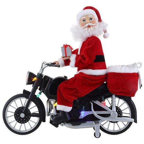 Mr Christmas - Motorcycling Santa - White