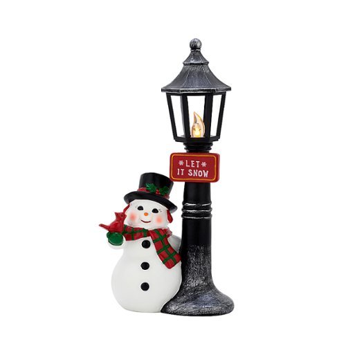 Mr Christmas - 10" Vintage Lamppost - Snowman