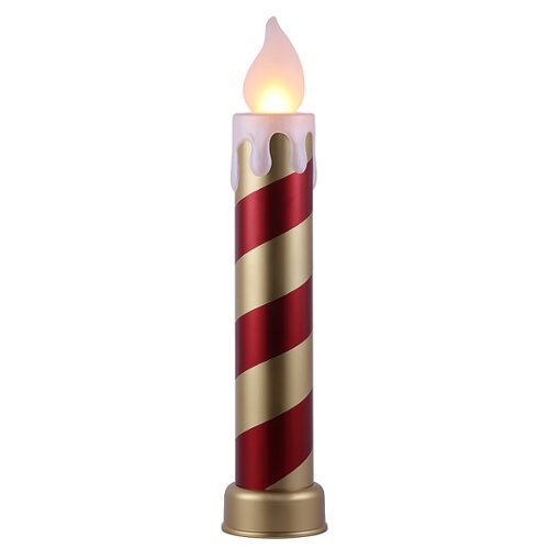 Mr Christmas - 36" Red and Gold Striped Metallic Blow Mold Candle
