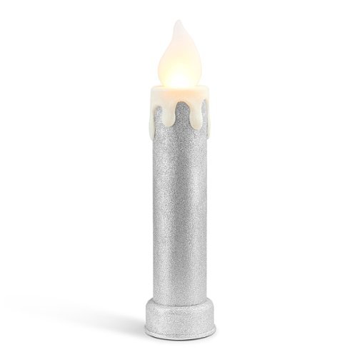Mr Christmas - 24" Glitter Blow Mold Candle - Silver