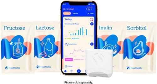 FoodMarble AIRE Bundle - Food intolerance breath test device, including a FODMAP testing kit and 6-week Discovery Plan. - White WORLDWIDE DELIVERY