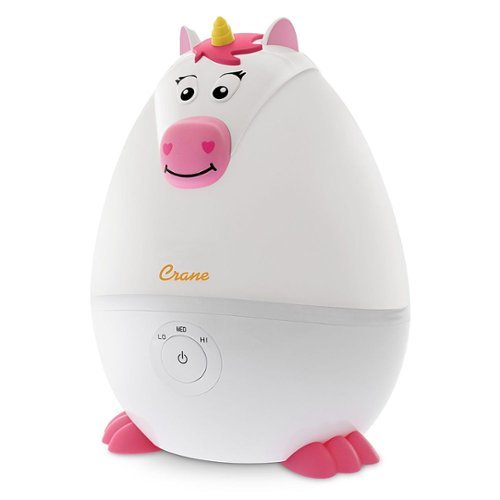 CRANE - 0.5 Gal. Adorable Ultrasonic Cool Mist Humidifier Unicorn - White/Pink