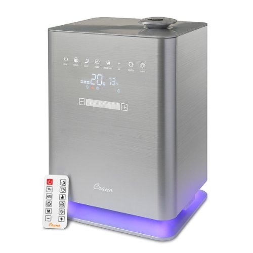  CRANE - 1.2 Gal. UV Light Warm &amp; Cool Mist Humidifier with Remote - Gray
