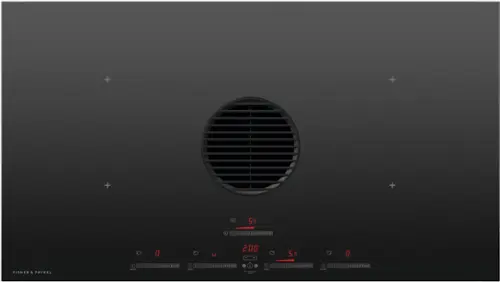 Front. Fisher & Paykel - 36" Downdraft Induction Cooktop Duct Out - Black.