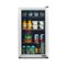 NewAir - 100-Can Beverage Cooler with Reversible Glass Door, Removable Wire Shelves, Double Pane Glass Doors, LED Light - Stainless Steel-Front_Standard