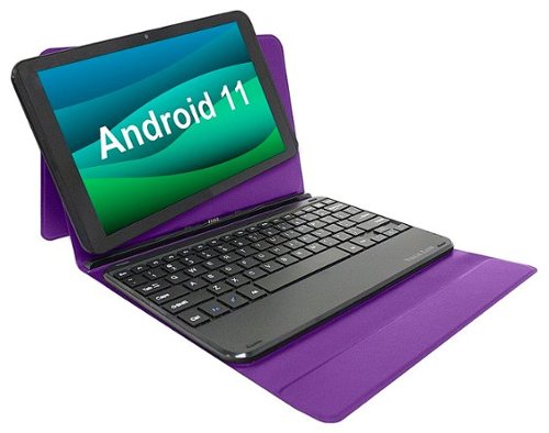 Visual Land Prestige Elite 10QH 10.1" HD Tablet 32GB Storage 2GB Memory with Detachable Docking Keyboard Case - Purple