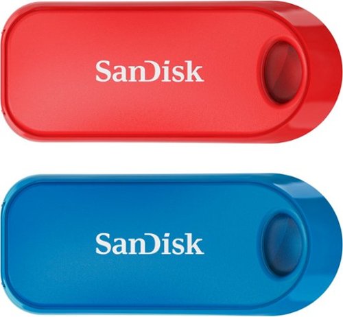 SanDisk - Cruzer Snap 32GB USB 2.0 Type-A Flash Drive (2-Pack) - Red, Blue
