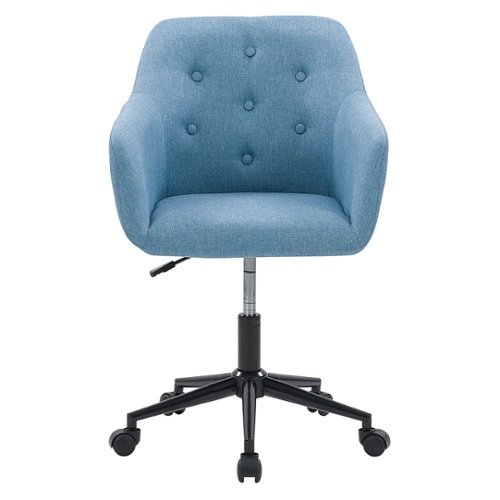 CorLiving - Marlowe Upholstered Button Tufted Task Chair - Light Blue