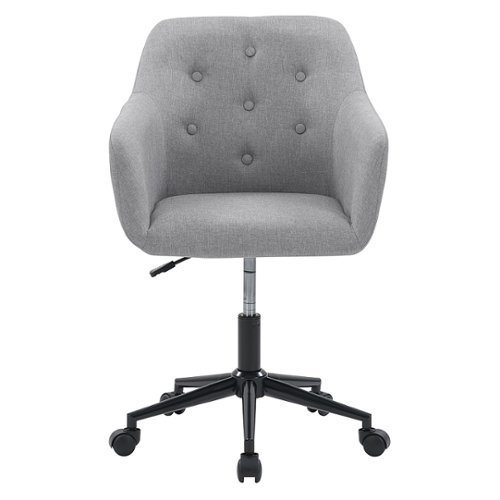 

CorLiving - Marlowe Upholstered Button Tufted Task Chair - Light Grey