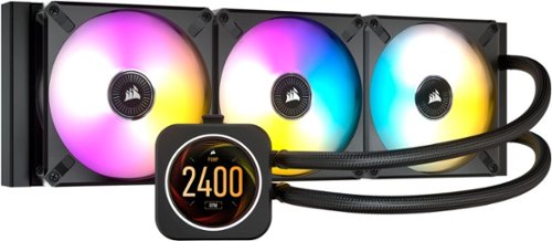 CORSAIR - iCUE H150i ELITE LCD Display Liquid CPU Cooler 120mm Fans + 360mm Radiator Liquid Cooling System + Custom IPS LCD Screen