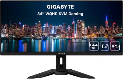 

GIGABYTE - M34WQ 34" LED WQHD FreeSync Premium IPS Gaming Monitor with HDR (HDMI, DisplayPort, USB) - Black