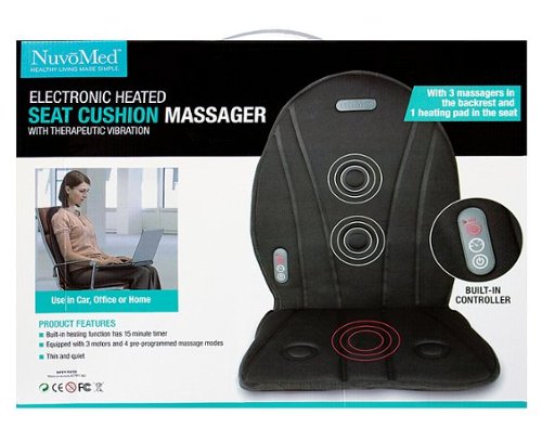 NuvoMed Heating and Vibrating Seat Cushion Massager - Black BUY IN DUBAI