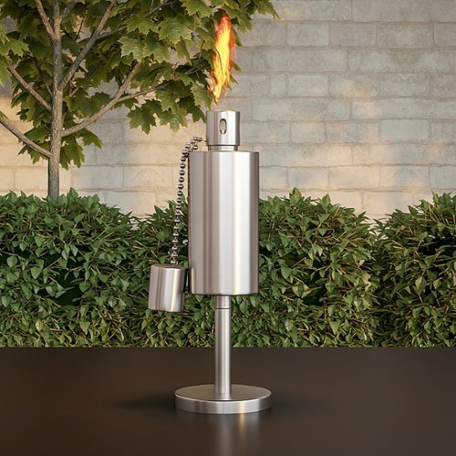 Nature Spring Tabletop Citronella Torch Lamp - Stainless Steel GLOBAL SHIPPING