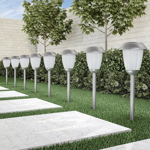 Nature Spring Solar Path Lights (Set of 8) - Gunmetal GLOBAL SHIPPING