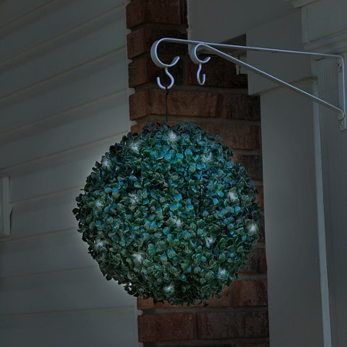 Nature Spring Solar Powered Pre-Lit Boxwood Artificial Topiary Ball - Green BUY ONLINE
