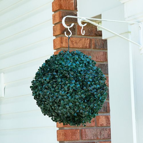 Nature Spring Solar Powered Pre-Lit Boxwood Artificial Topiary Ball - Green BUY IN EUROPE