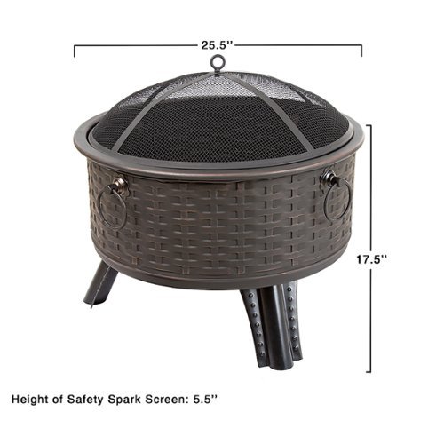 Nature Spring - Round Woven Metal Wood Burning Fire Pit - Bronze-Alt_View_Standard_17 