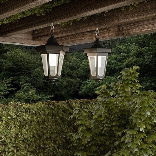 Nature Spring Solar Outdoor Lantern Light Set of 2 with Shepherd Hooks - Black HOW TO BUY