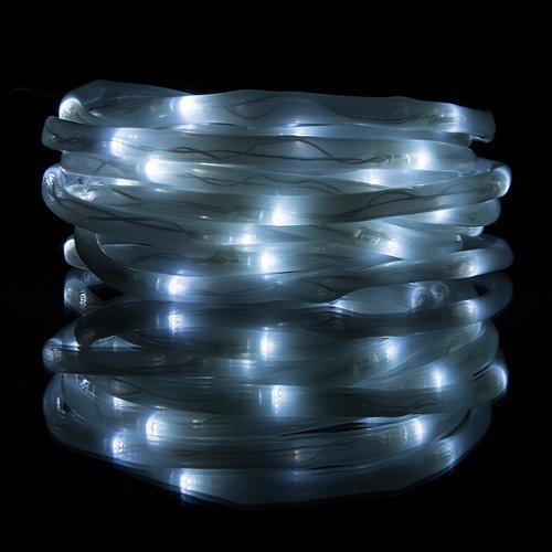 Nature Spring 32-Foot Solar Powered Rope Lights - White GLOBAL SHIPPING