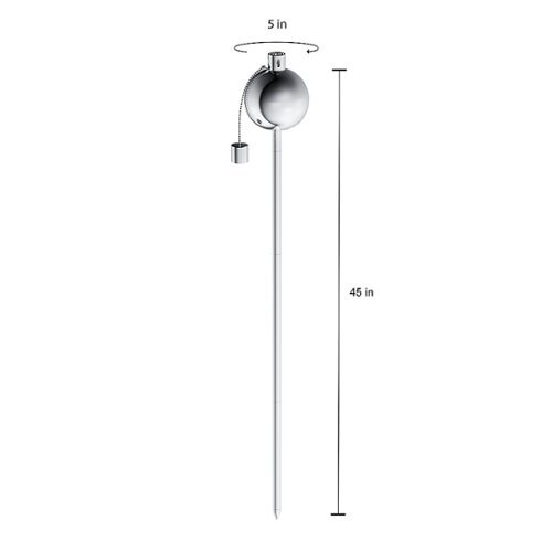 Nature Spring 45 Metal Citronella Torch Lamp - Stainless Steel WORLDWIDE DELIVERY