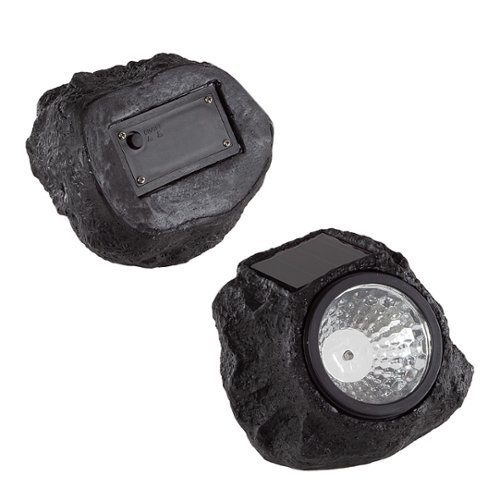 Nature Spring 4-Pack LED Solar Rock Lights - Black BUY ONLINE
