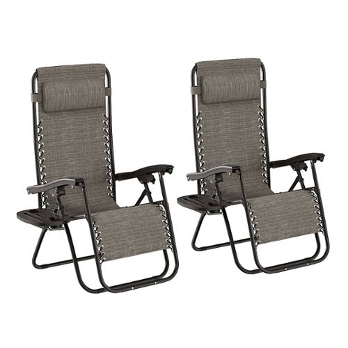 Hastings Home - Zero Gravity Lounge Chairs Set of 2 - Gray-Alt_View_Standard_17 