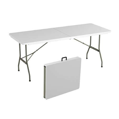 Hastings Home - 6' Indoor/Outdoor Table for Dining, Buffets, Crafts and Playing Cards Folding Table - White-Alt_View_Standard_18 