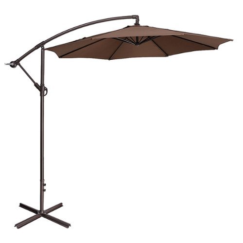 Nature Spring 10-FT Cantilever Patio Umbrella with Tilt, Brown - Brown