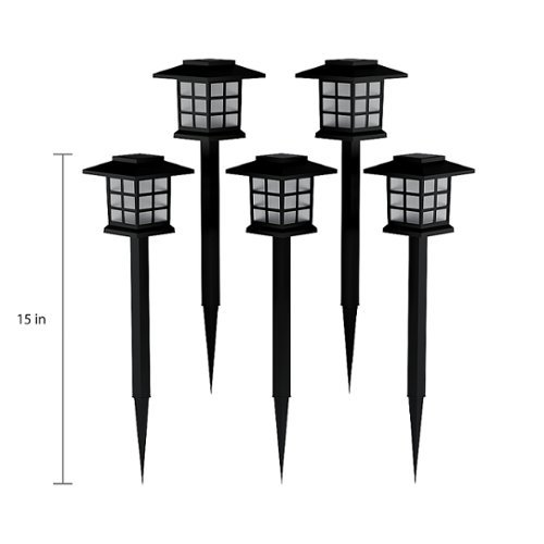 Nature Spring Solar Pathway Coach Lights Set of 6 - Black WORLDWIDE DELIVERY