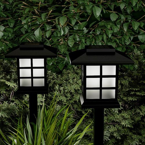 Nature Spring Solar Pathway Coach Lights Set of 6 - Black GLOBAL SHIPPING