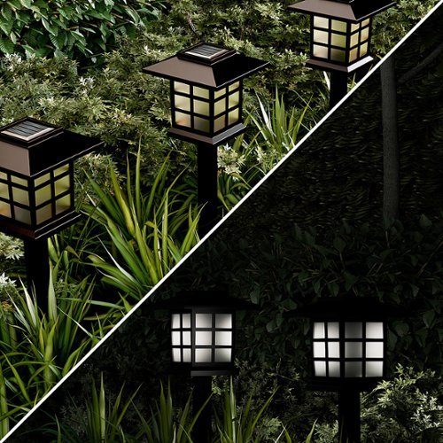 Nature Spring Solar Pathway Coach Lights Set of 6 - Black WHERE TO BUY