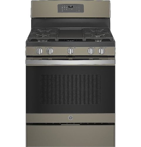 GE - 5.0 Cu. Ft. Freestanding Gas Range with Self-cleaning and Power Boil Burner - Slate