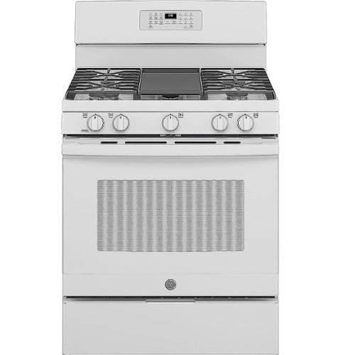 

GE - 5.0 Cu. Ft. Freestanding Gas Range with Self-cleaning and Power Boil Burner - White on White