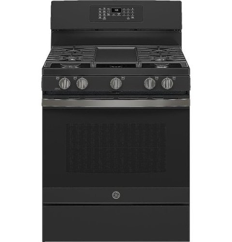 GE - 5.0 Cu. Ft. Freestanding Gas Convection Range with Self-Steam Cleaning and No-Preheat Air Fry - Black slate