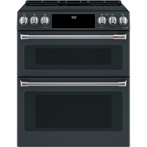 Café - 7.0 Cu. Ft. Slide-In Double Oven Electric Induction Convection Range - Matte black