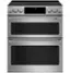 Front. Café - 6.7 Cu. Ft. Slide-In Double Oven Electric True Convection Range with Built-In Wi-Fi, Customizable - Stainless steel.