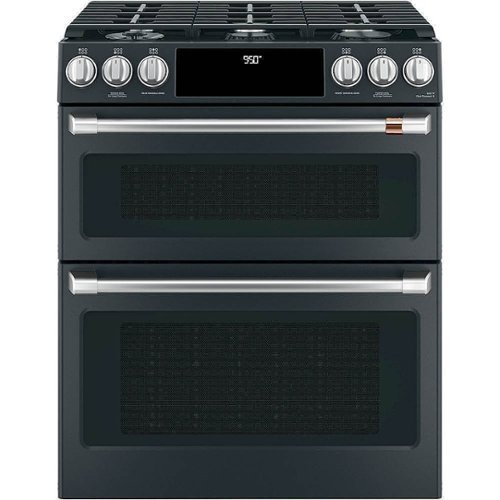 Café - 7 Cu. Ft. Self-Cleaning Slide-In Double Oven Dual Fuel Convection Range - Matte black