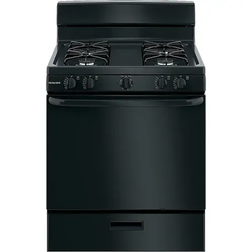 Front. Hotpoint - 4.8 Cu. Ft. Freestanding Gas Range - Black.