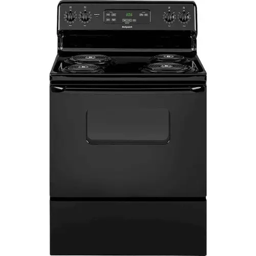 Front. Hotpoint - 5.0 Cu. Ft. Freestanding Electric Range - Black.