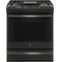 GE - 5.6 Cu. Ft. Slide-In Gas Convection Range with Self-Steam Cleaning, Built-In Wi-Fi, and No-Preheat Air Fry - Black Slate-Front_Standard