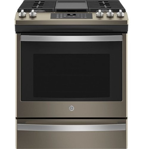 GE - 5.6 Cu. Ft. Slide-In Gas Convection Range with Self-Steam Cleaning, Built-In Wi-Fi, and No-Preheat Air Fry - Slate