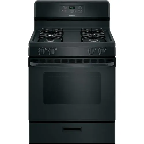 Front. Hotpoint - 4.8 Cu. Ft. Freestanding Gas Range - Black.