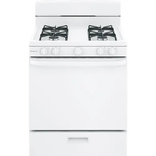 Front. Hotpoint - 4.8 Cu. Ft. Freestanding Gas Range - White.
