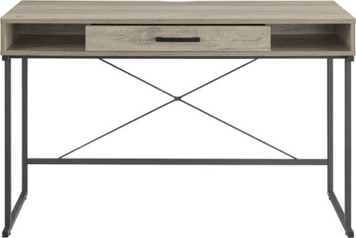  Insignia™ - Computer Desk with Drawer – 47&quot; Wide - Dark Oak