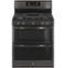 GE Profile - 6.8 Cu. Ft. Frestanding Double Oven Gas True Convection Range with No-Preheat Air Fry - Black Stainless Steel-Front_Standard