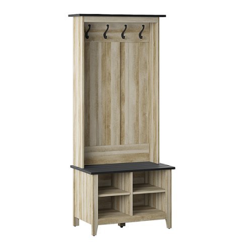 Twin Star Home - Hall Tree with Storage Bench - Autumn Driftwood
