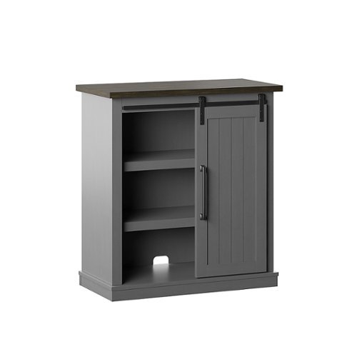 Twin Star Home - Accent Cabinet with Sliding Barn Door - Antique Gray